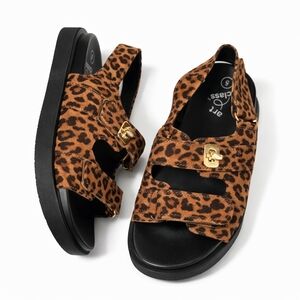 Art Class Leopard Print Platform Sandals Girls Size 5 Big Kid Adjustable Straps
